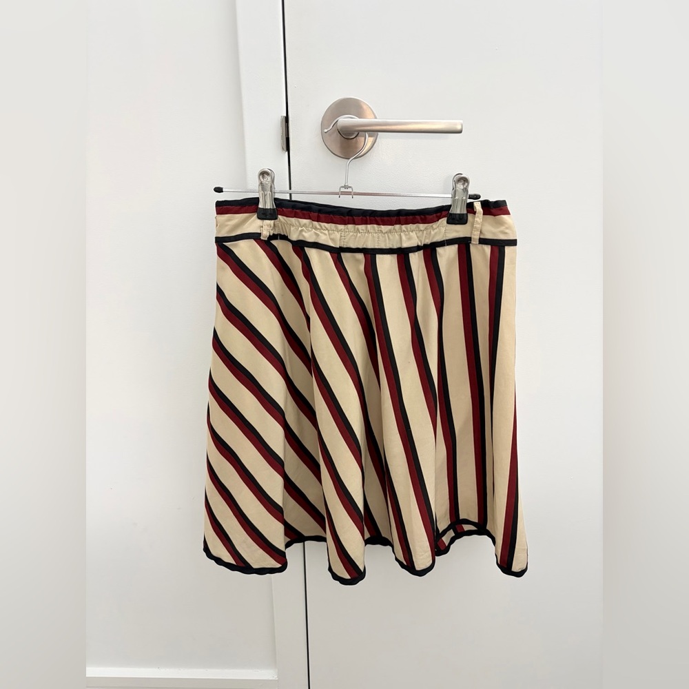 Miss Patina Vintage Skirt with Red & Black Stripes, size M